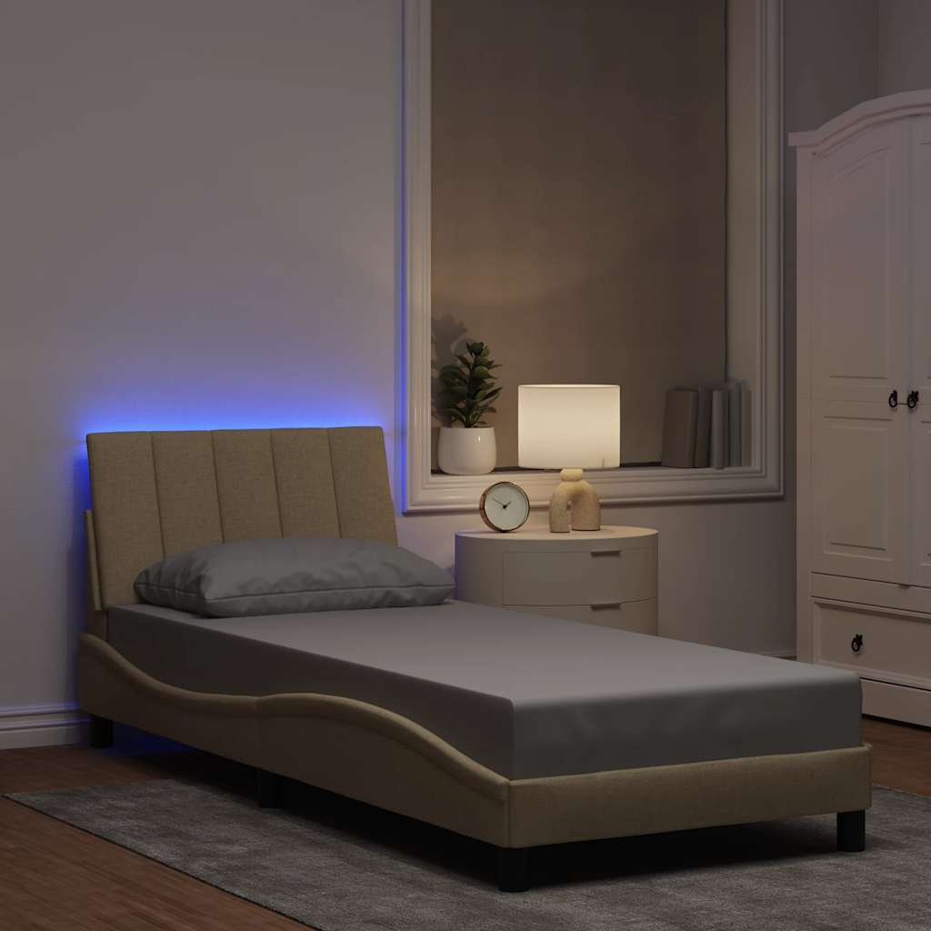 Giroletto senza Materasso Hanko Crema 90x190 cm in Tessuto - homemem39