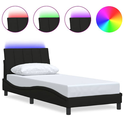 Giroletto senza Materasso Hanko Nero 90x200 cm in Tessuto
