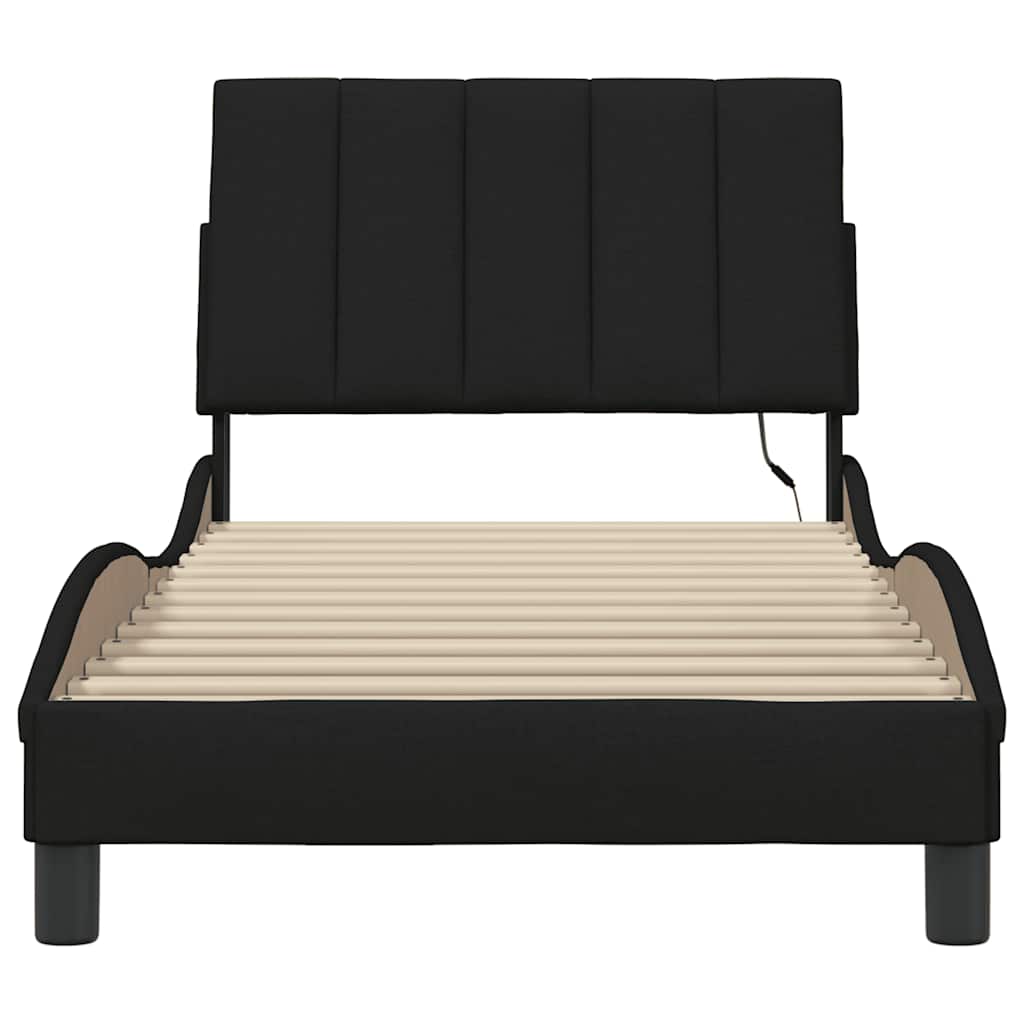 Giroletto senza Materasso Hanko Nero 90x200 cm in Tessuto