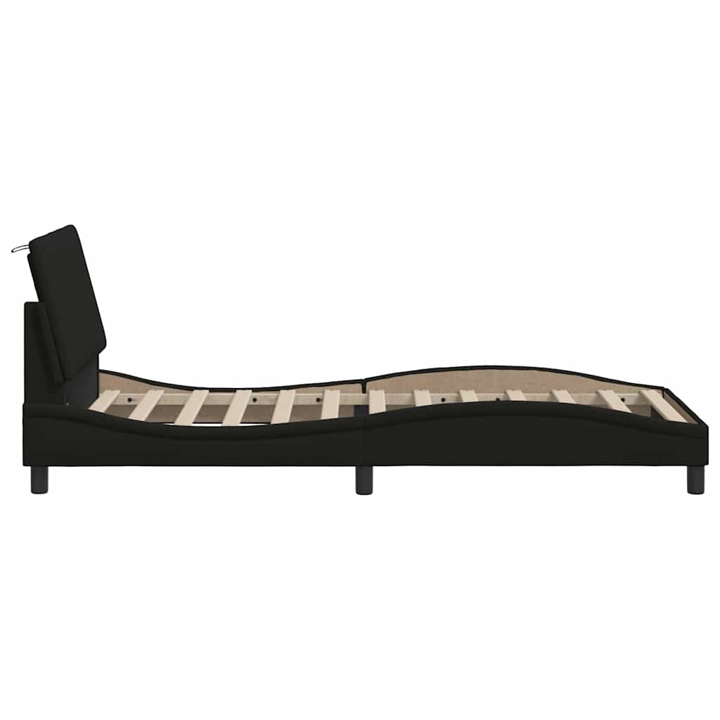 Giroletto senza Materasso Hanko Nero 90x200 cm in Tessuto