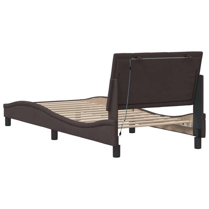 Giroletto senza Materasso Hanko Marrone Scuro 90x200 cm Tessuto