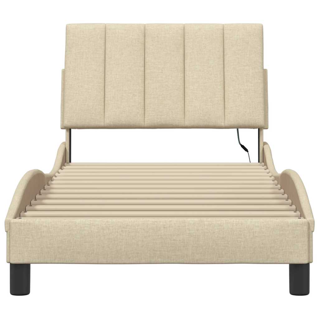 Giroletto senza Materasso Hanko Crema 90x200 cm in Tessuto