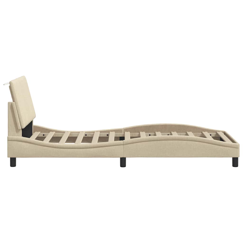 Giroletto senza Materasso Crema 90x200 cm in Tessuto - homemem39