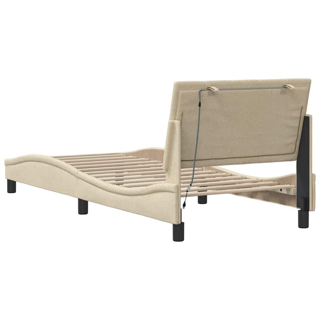 Giroletto senza Materasso Hanko Crema 90x200 cm in Tessuto