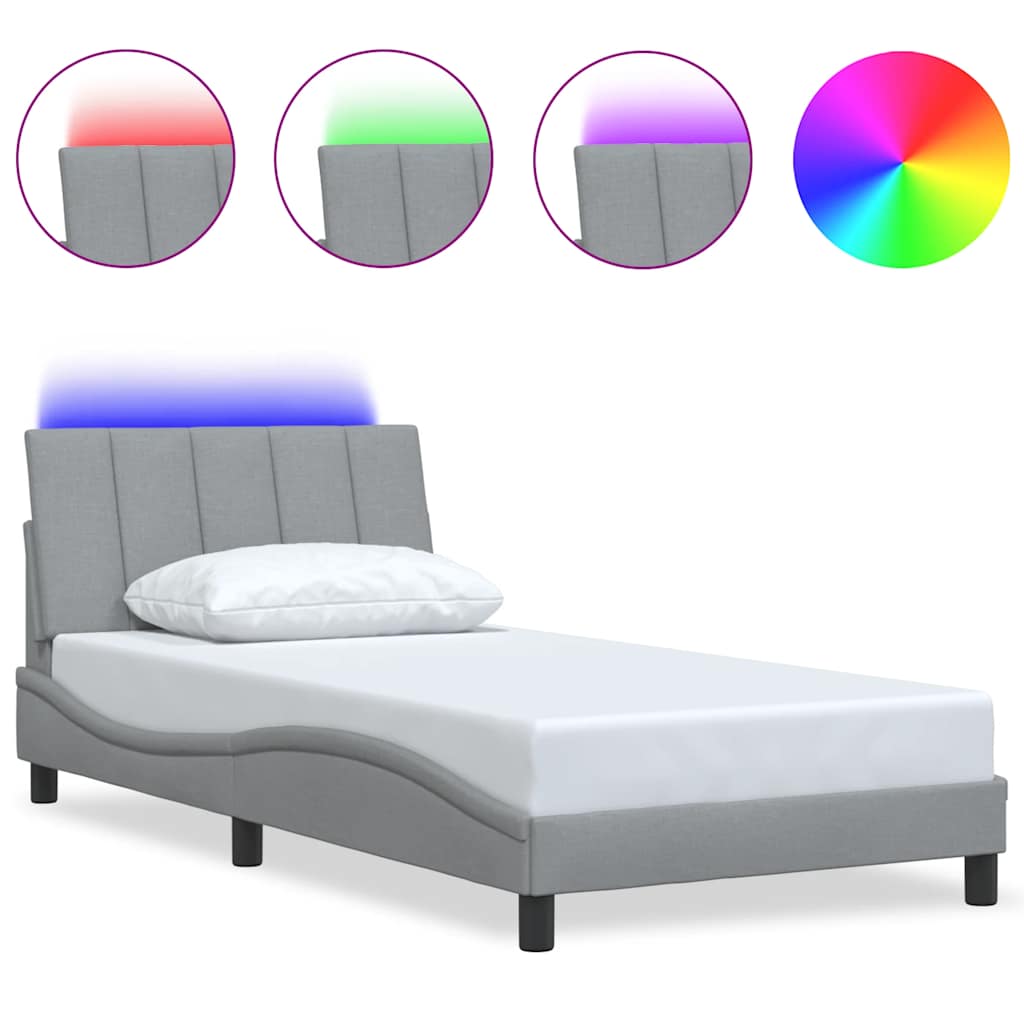 Giroletto senza Materasso Hanko Grigio Chiaro 100x200cm Tessuto
