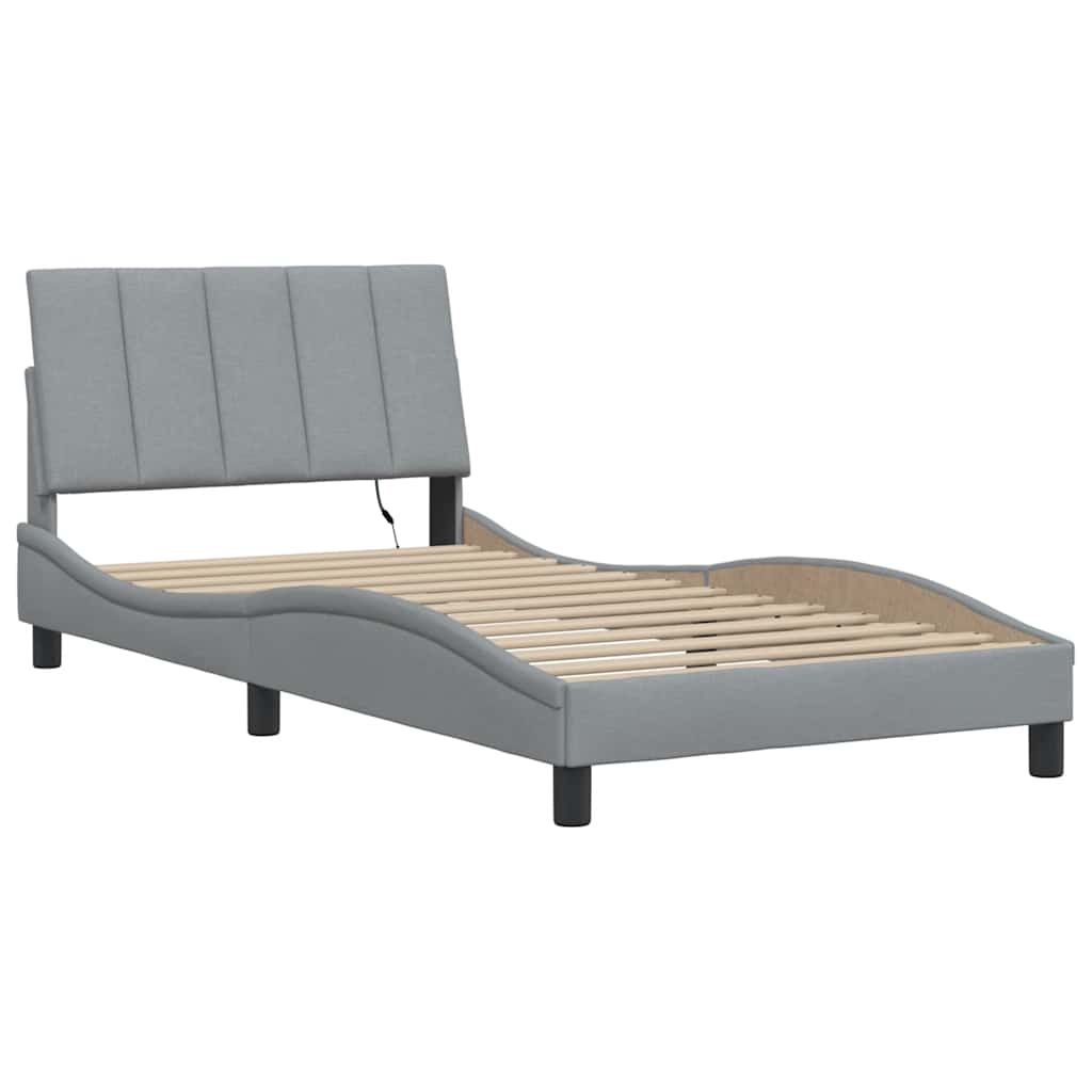 Giroletto senza Materasso Hanko Grigio Chiaro 100x200 cm Tessuto | homemem39