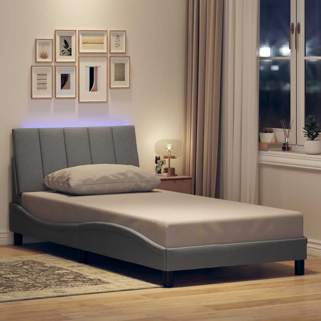 Giroletto senza Materasso Hanko Grigio Chiaro 100x200cm Tessuto