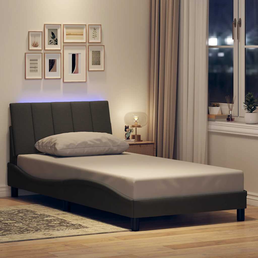 Giroletto senza Materasso Hanko Grigio Scuro 100x200 cm Tessuto