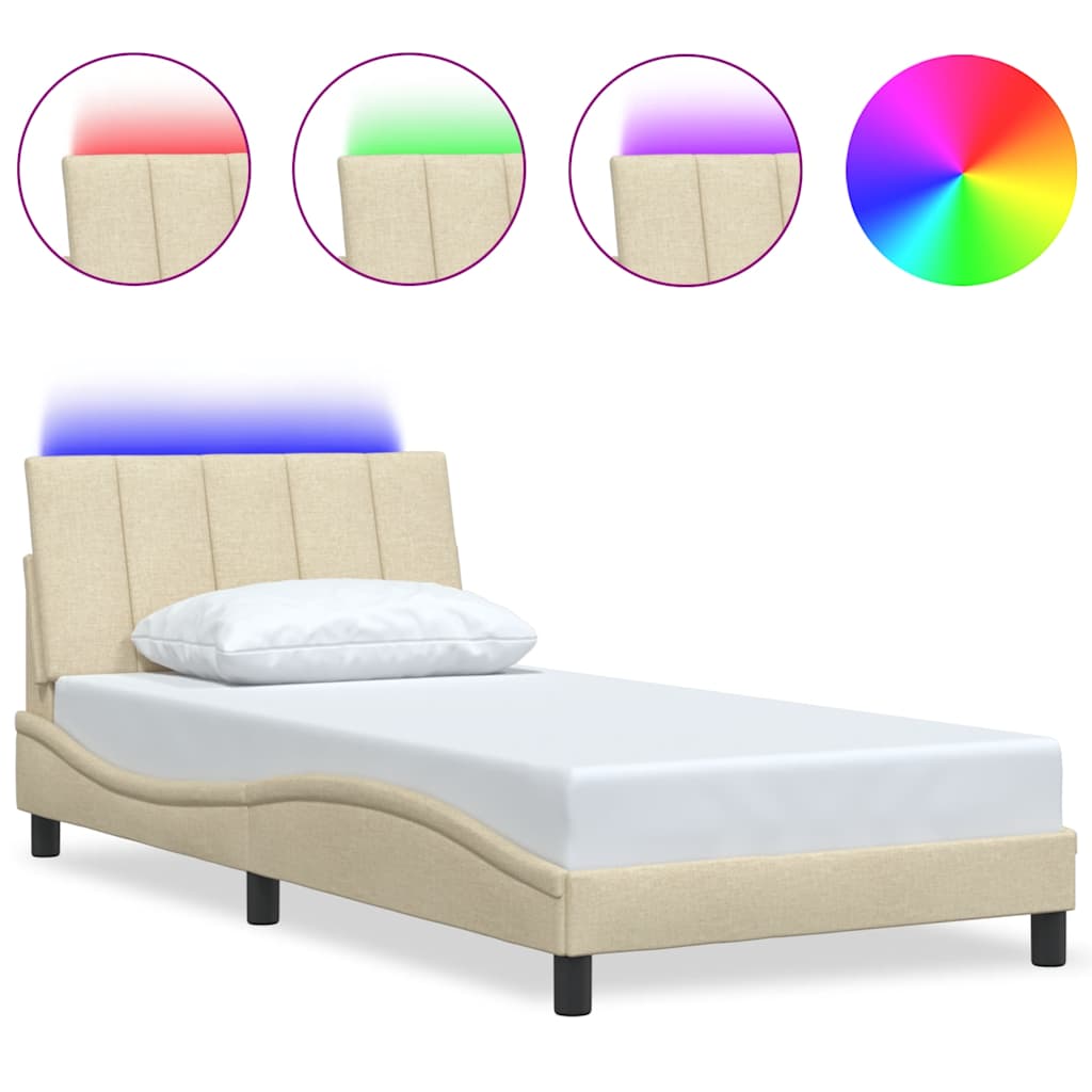 Giroletto senza Materasso Crema 100x200 cm in Tessuto - homemem39