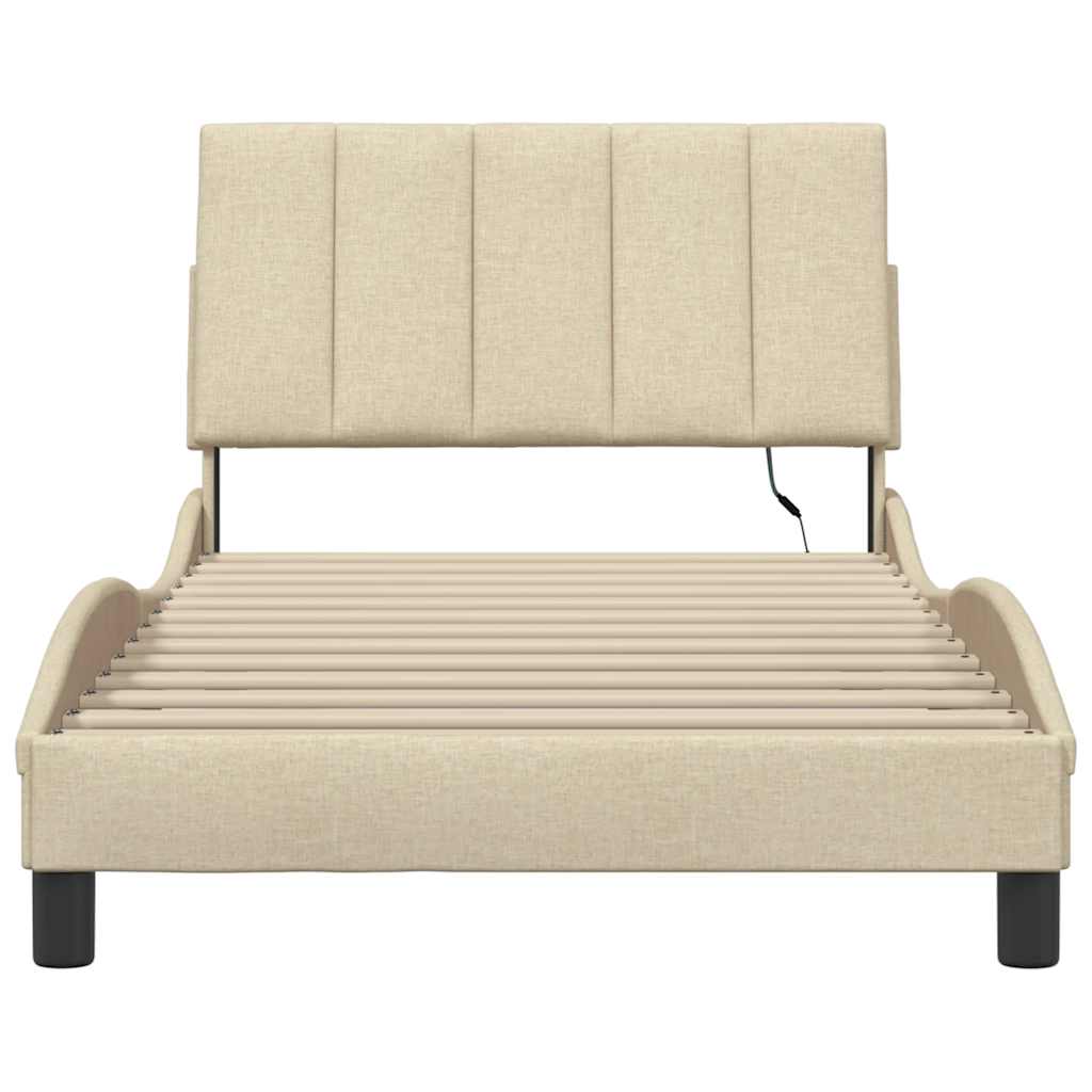 Giroletto senza Materasso Crema 100x200 cm in Tessuto - homemem39