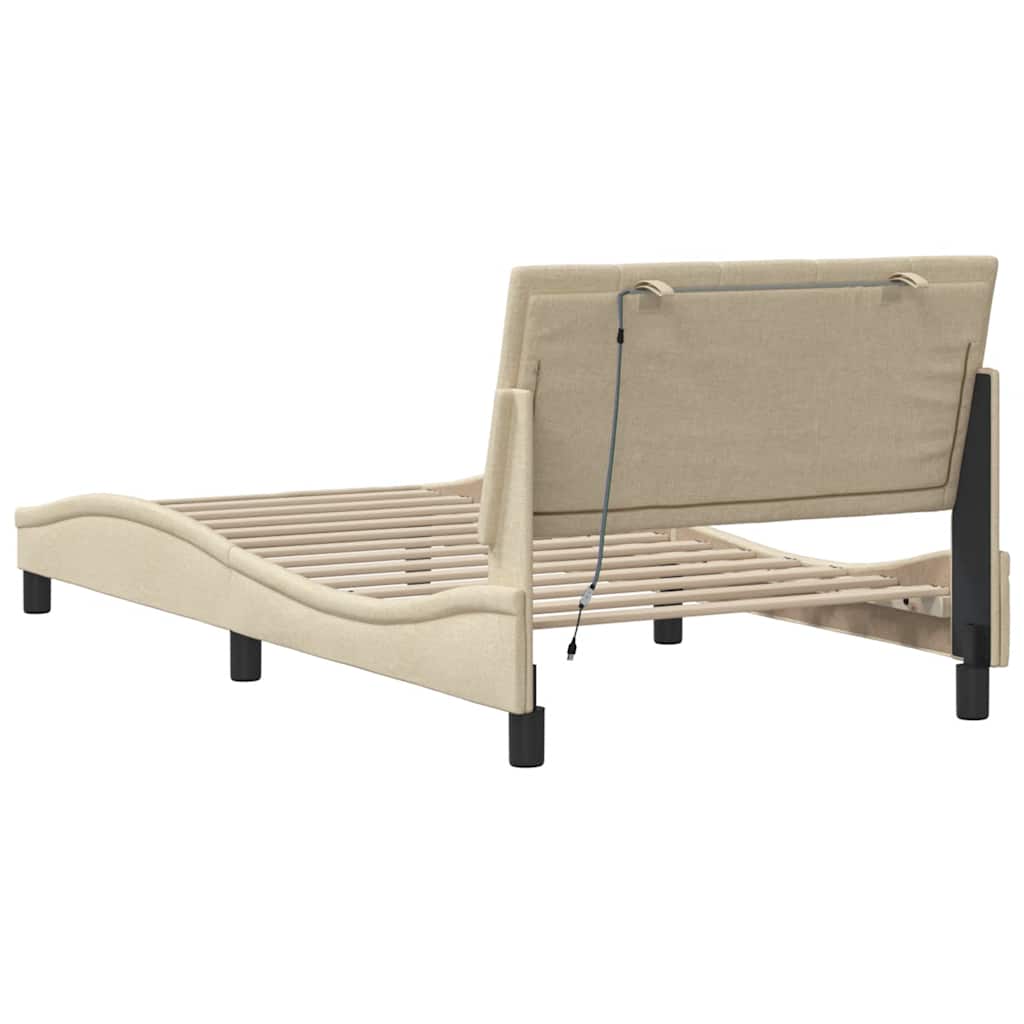 Giroletto senza Materasso Crema 100x200 cm in Tessuto - homemem39