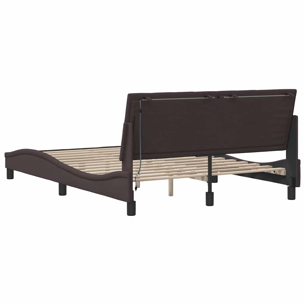 Giroletto senza Materasso Hanko Marrone Scuro 120x200cm Tessuto