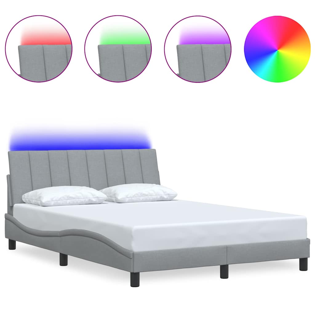 Giroletto senza Materasso Hanko Grigio Chiaro 140x190cm Tessuto
