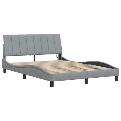 Giroletto senza Materasso Hanko Grigio Chiaro 140x190cm Tessuto