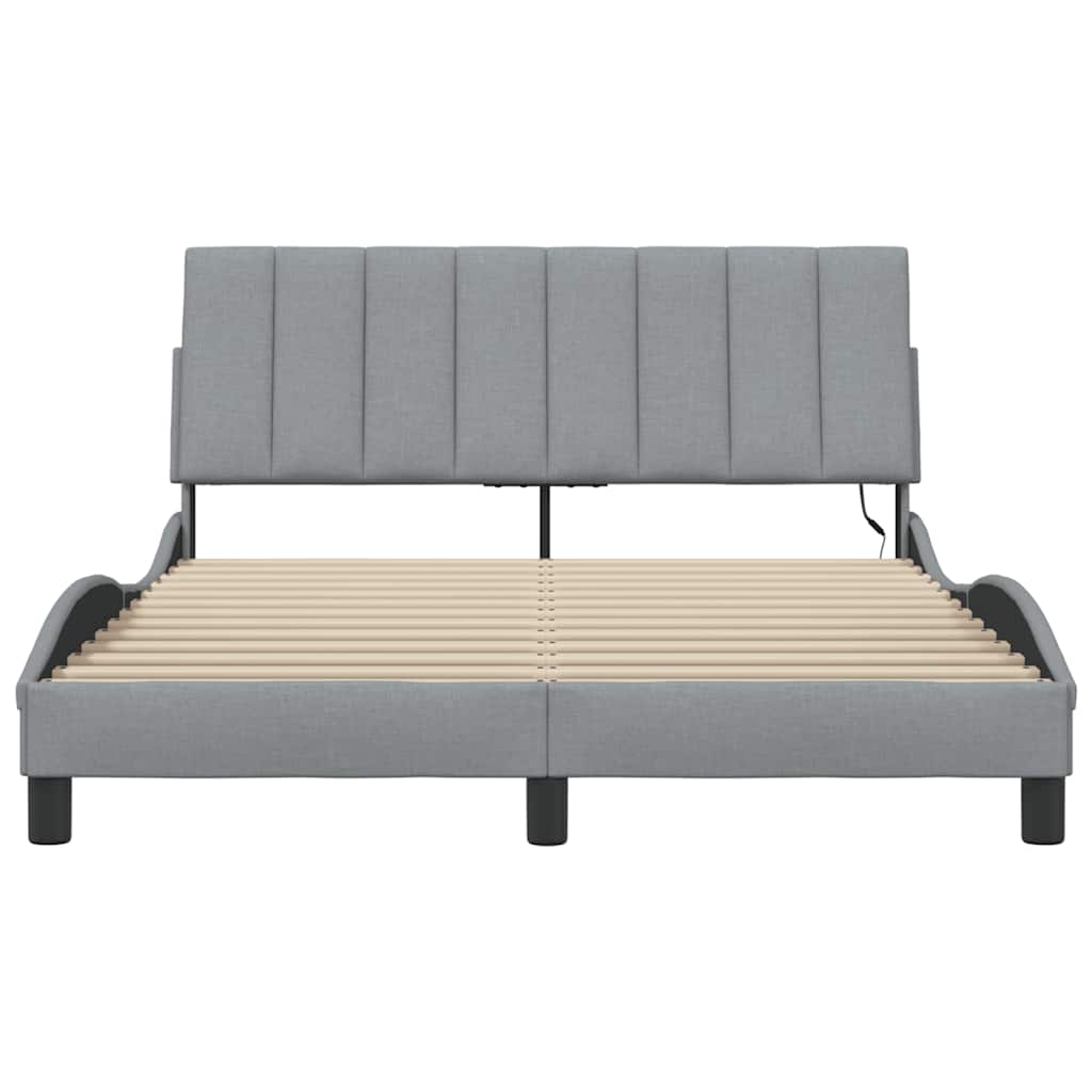 Giroletto senza Materasso Hanko Grigio Chiaro 140x190cm Tessuto