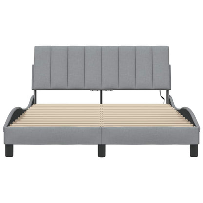 Giroletto senza Materasso Hanko Grigio Chiaro 140x190cm Tessuto
