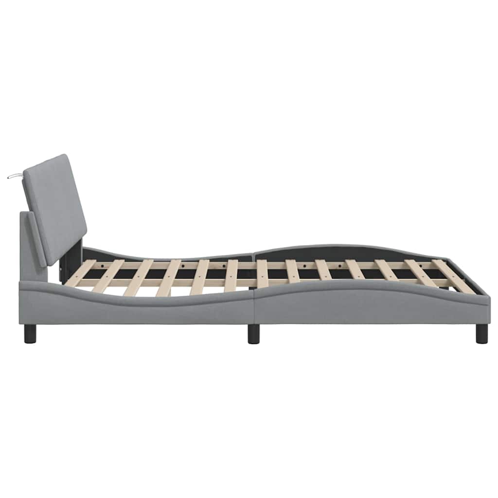 Giroletto senza Materasso Hanko Grigio Chiaro 140x190cm Tessuto