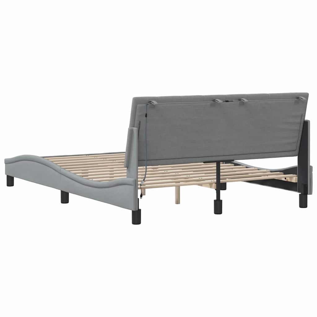 Giroletto senza Materasso Hanko Grigio Chiaro 140x190cm Tessuto