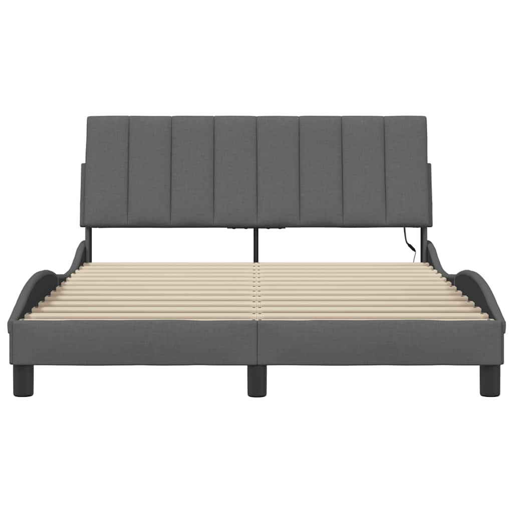 Giroletto senza Materasso Hanko Grigio Scuro 140x190 cm Tessuto