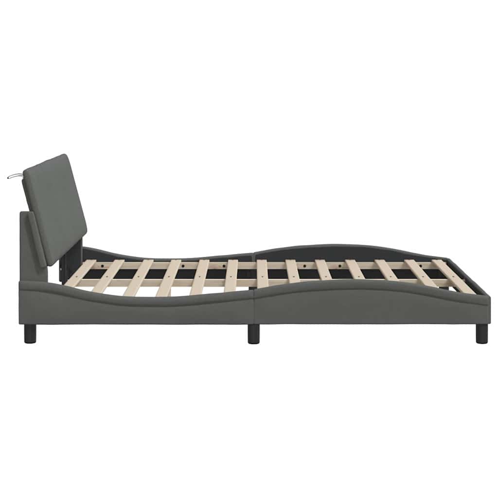 Giroletto senza Materasso Hanko Grigio Scuro 140x190 cm Tessuto