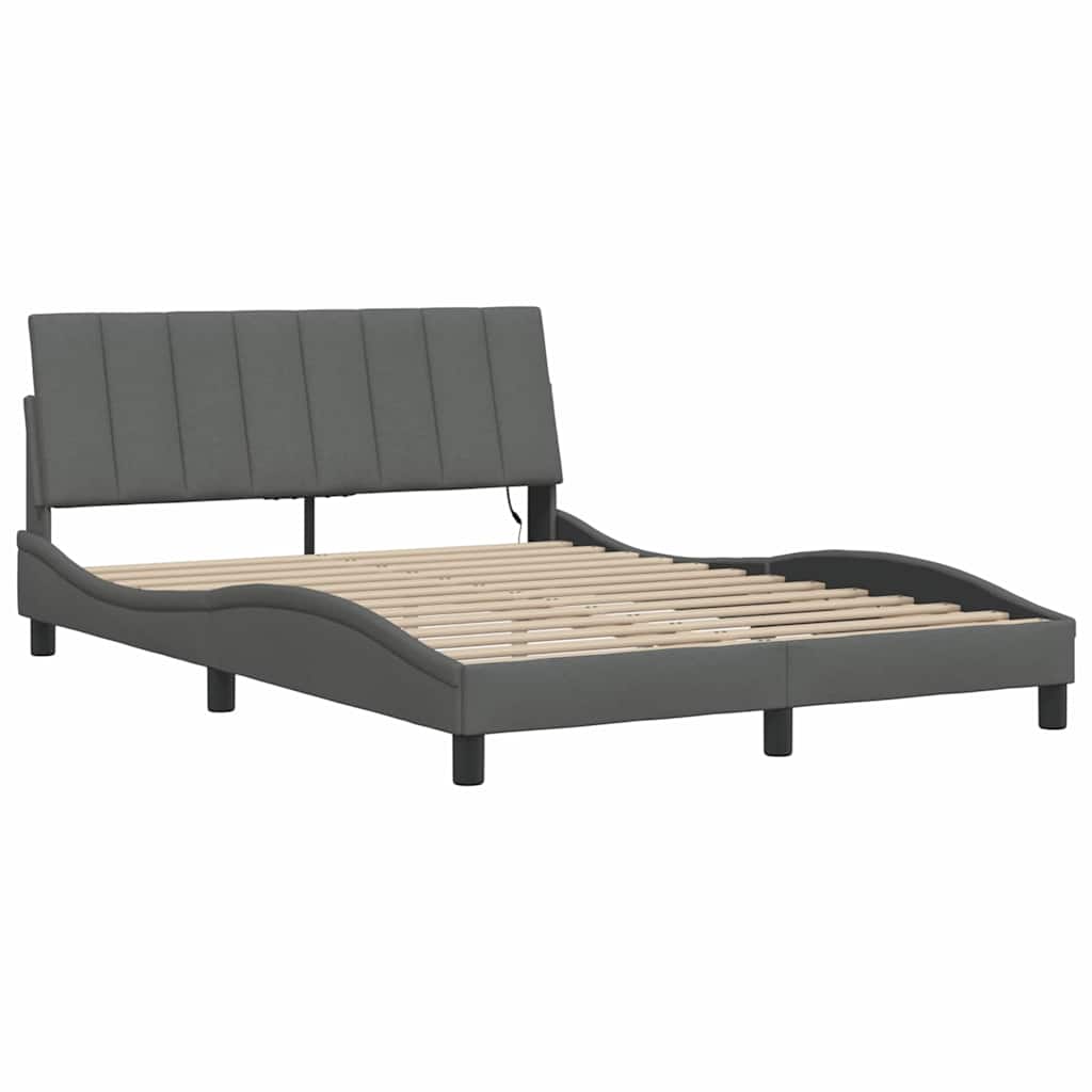 Giroletto senza Materasso Hanko Grigio Scuro 140x200 cm Tessuto