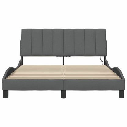 Giroletto senza Materasso Grigio Scuro 140x200 cm Tessuto - homemem39