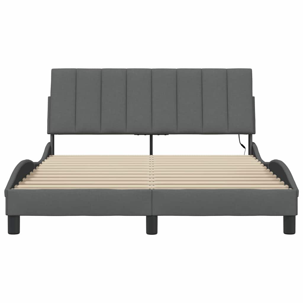 Giroletto senza Materasso Hanko Grigio Scuro 140x200 cm Tessuto