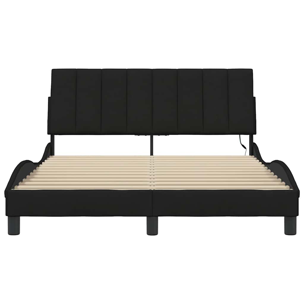 Giroletto senza Materasso Hanko Nero 140x200 cm in Tessuto