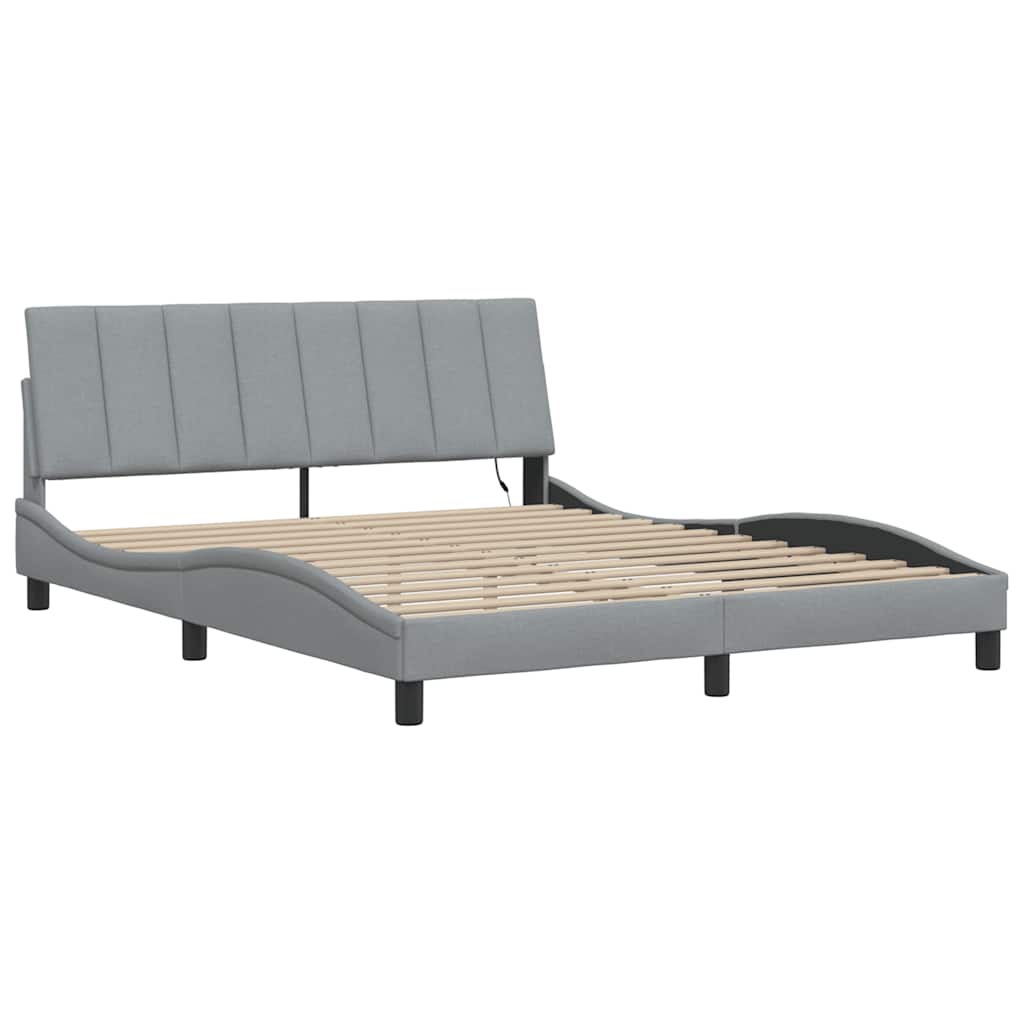 Giroletto senza Materasso Hanko Grigio Chiaro 160x200cm Tessuto