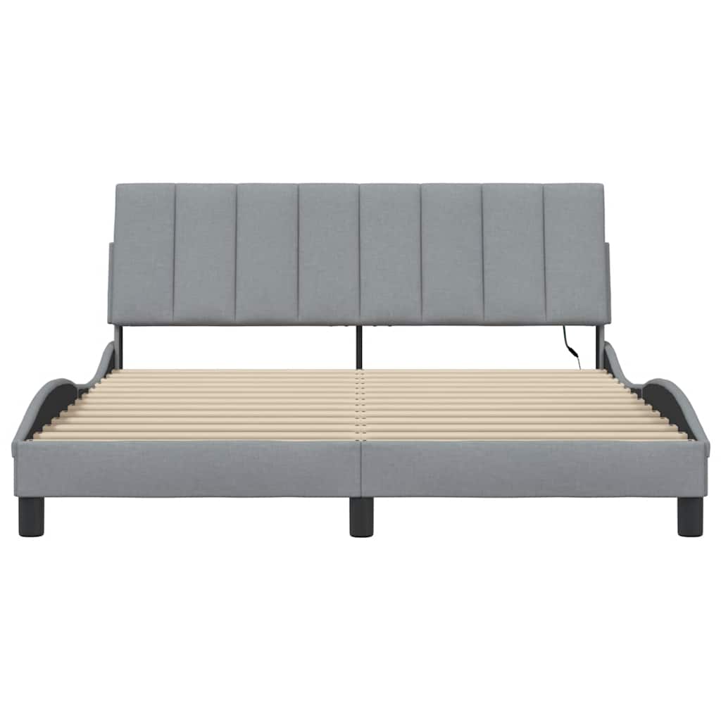 Giroletto senza Materasso Hanko Grigio Chiaro 160x200cm Tessuto