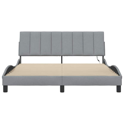 Giroletto senza Materasso Hanko Grigio Chiaro 160x200cm Tessuto