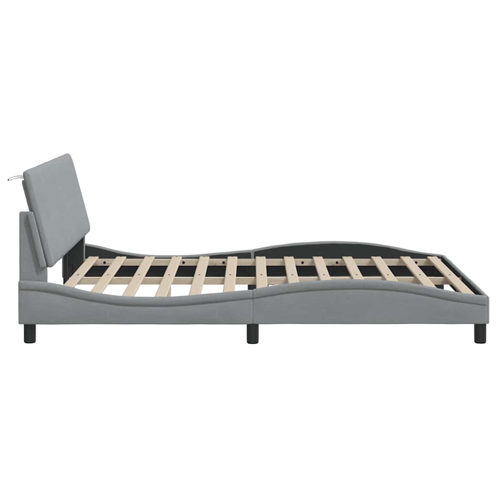 Giroletto senza Materasso Hanko Grigio Chiaro 160x200cm Tessuto
