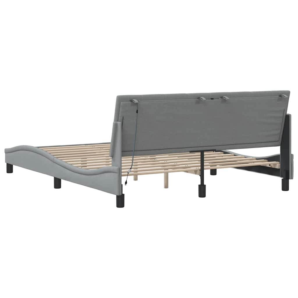 Giroletto senza Materasso Hanko Grigio Chiaro 160x200cm Tessuto
