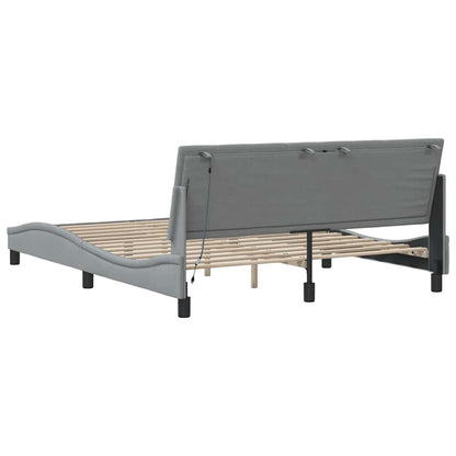 Giroletto senza Materasso Hanko Grigio Chiaro 160x200cm Tessuto