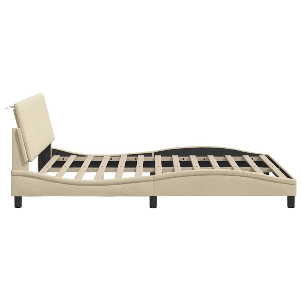 Giroletto senza Materasso Hanko Crema 160x200 cm in Tessuto | homemem39