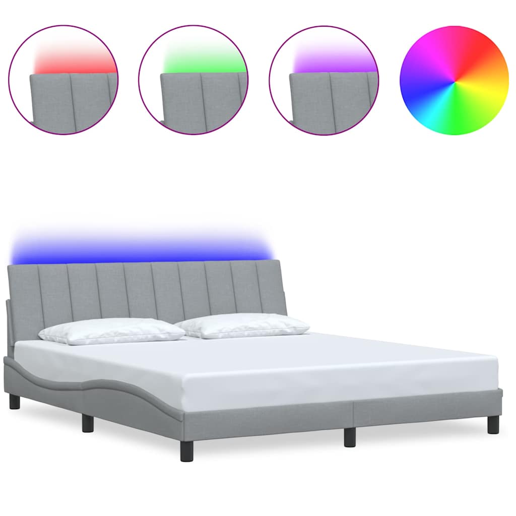 Giroletto senza Materasso Hanko Grigio Chiaro 180x200cm Tessuto