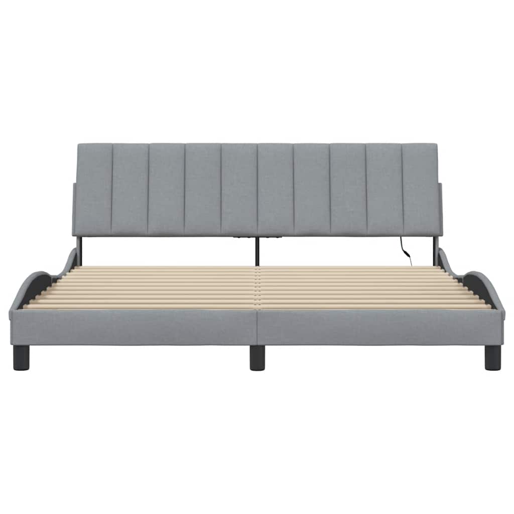 Giroletto senza Materasso Hanko Grigio Chiaro 180x200cm Tessuto
