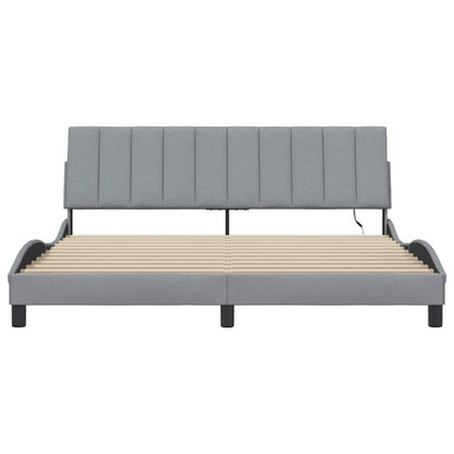 Giroletto senza Materasso Hanko Grigio Chiaro 180x200cm Tessuto