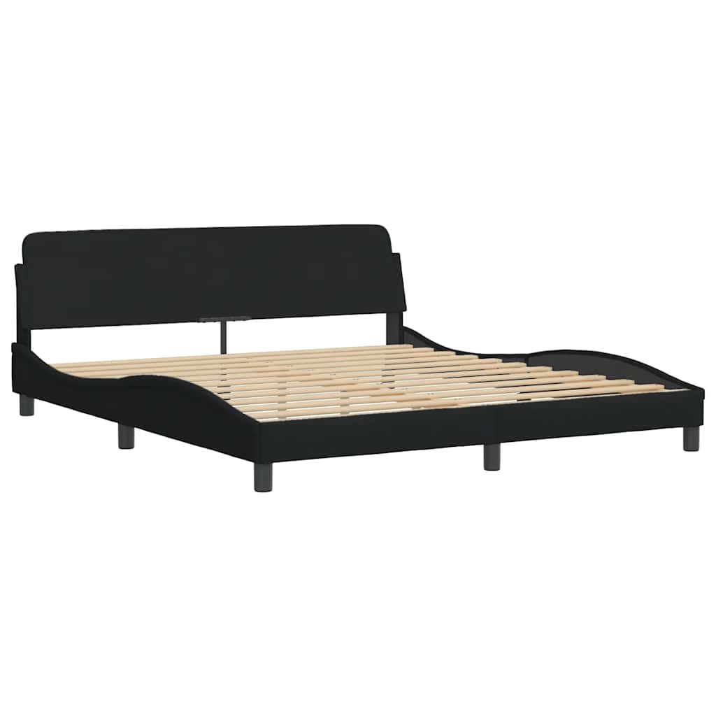 Giroletto senza Materasso Hanko Nero 180x200 cm in Tessuto