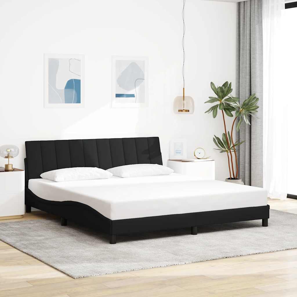 Giroletto senza Materasso Hanko Nero 180x200 cm in Tessuto