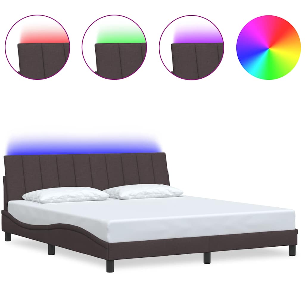 Giroletto senza Materasso Hanko Marrone Scuro 180x200 cm Tessuto | homemem39