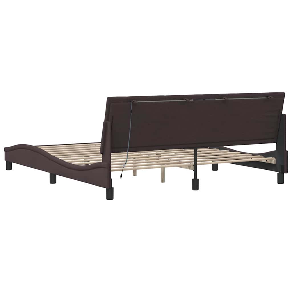 Giroletto senza Materasso Hanko Marrone Scuro 180x200 cm Tessuto | homemem39