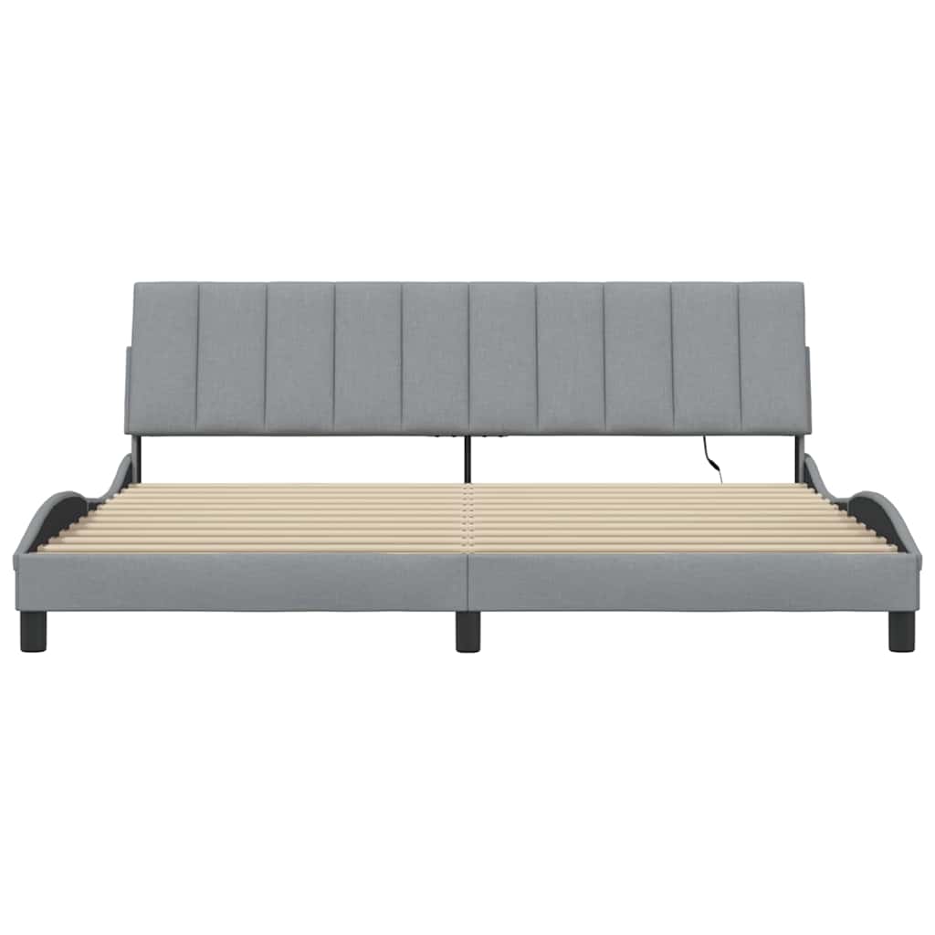 Giroletto senza Materasso Hanko Grigio Chiaro 200x200cm Tessuto
