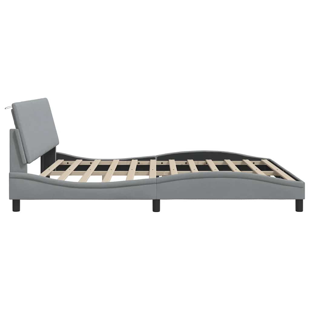 Giroletto senza Materasso Hanko Grigio Chiaro 200x200cm Tessuto