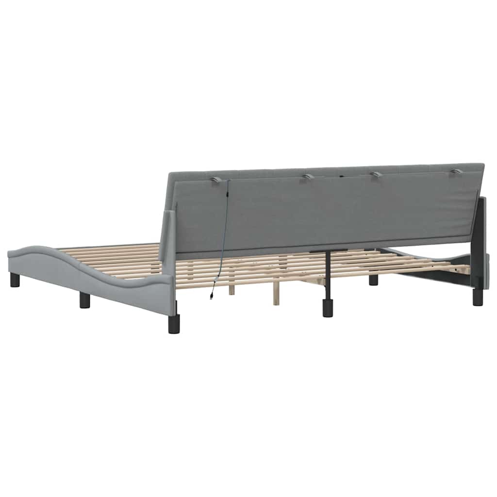 Giroletto senza Materasso Hanko Grigio Chiaro 200x200cm Tessuto