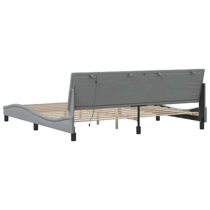 Giroletto senza Materasso Hanko Grigio Chiaro 200x200cm Tessuto