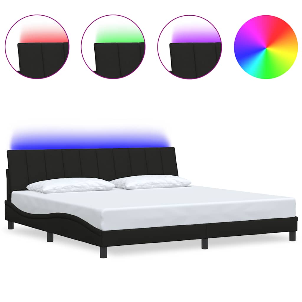 Giroletto senza Materasso Hanko Nero 200x200 cm in Tessuto