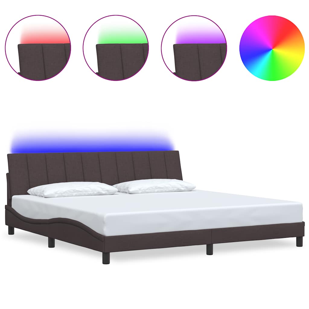 Giroletto senza Materasso Hanko Marrone Scuro 200x200cm Tessuto