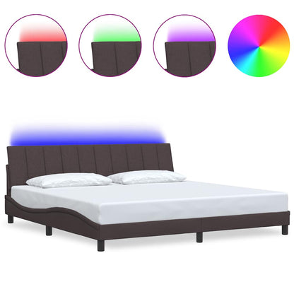 Giroletto senza Materasso Hanko Marrone Scuro 200x200cm Tessuto