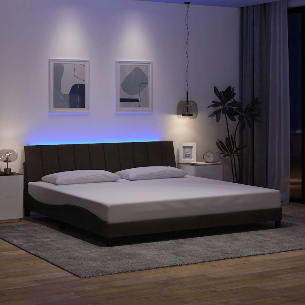 Giroletto senza Materasso Hanko Marrone Scuro 200x200cm Tessuto